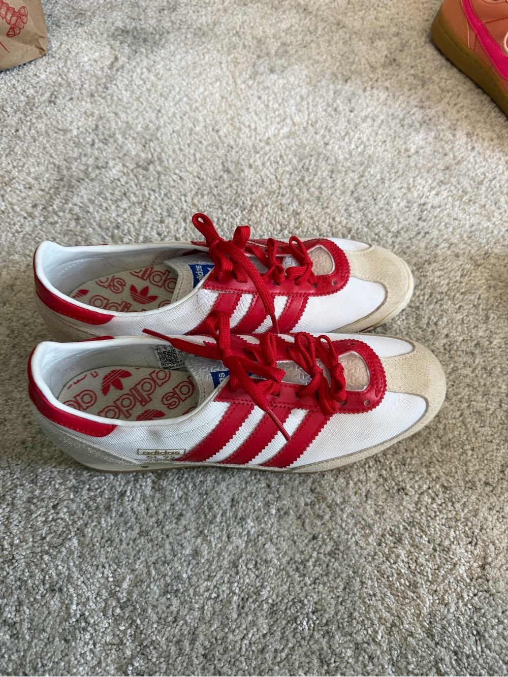 adidas White and Red Low-Profile Retro Sneaker